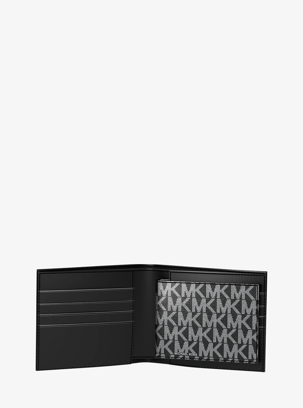 Hudson Metallic Signature Logo Billfold Wallet With Passcase