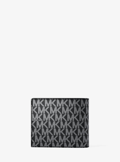 Hudson Metallic Signature Logo Billfold Wallet With Passcase