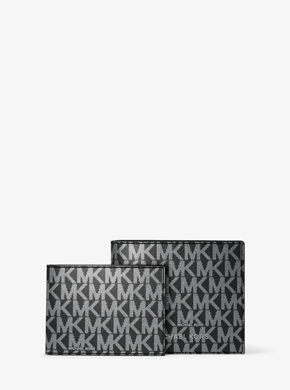 Hudson Metallic Signature Logo Billfold Wallet With Passcase