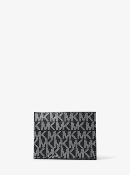 Hudson Metallic Signature Logo Billfold Wallet With Passcase
