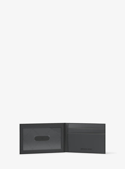 Hudson Metallic Signature Logo Billfold Wallet With Passcase