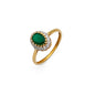 Regal Green Solitaire Gold Ring