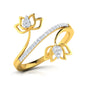 Gold Diamond Lotus Blossom Ring